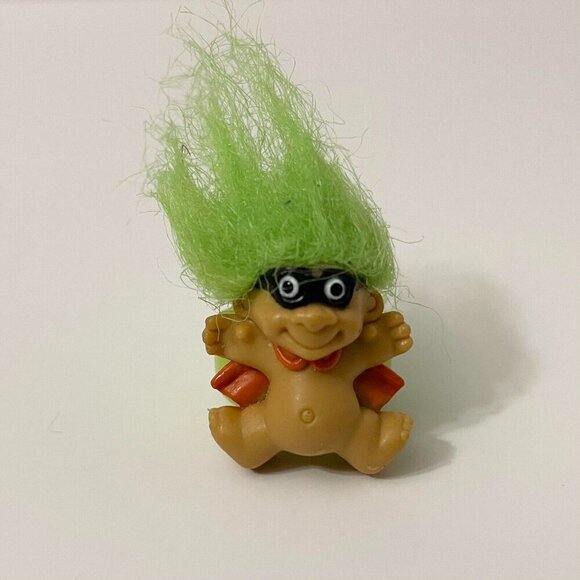 Vintage Troll Doll Halloween Masked Man Ring Troll Dolls Green - Picture 11 of 16